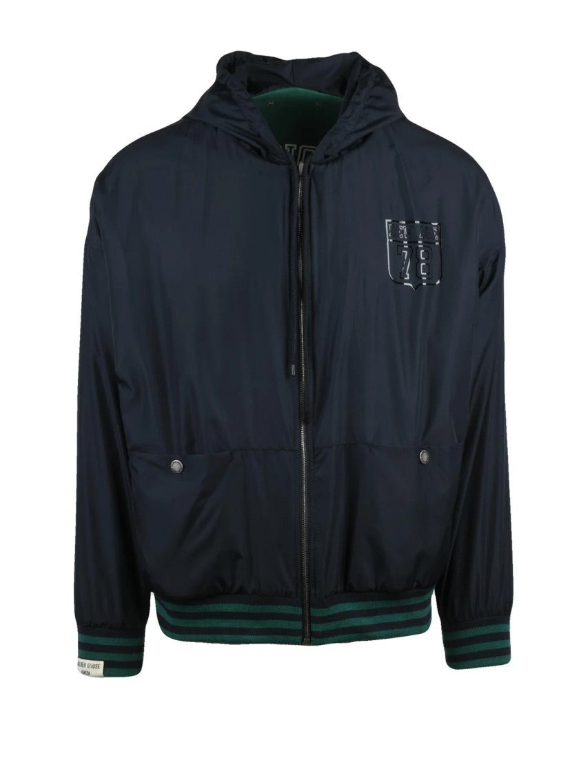 Golden Goose Green/Blue Reversible Nylon Sleeves Cotton Sweatshirt
