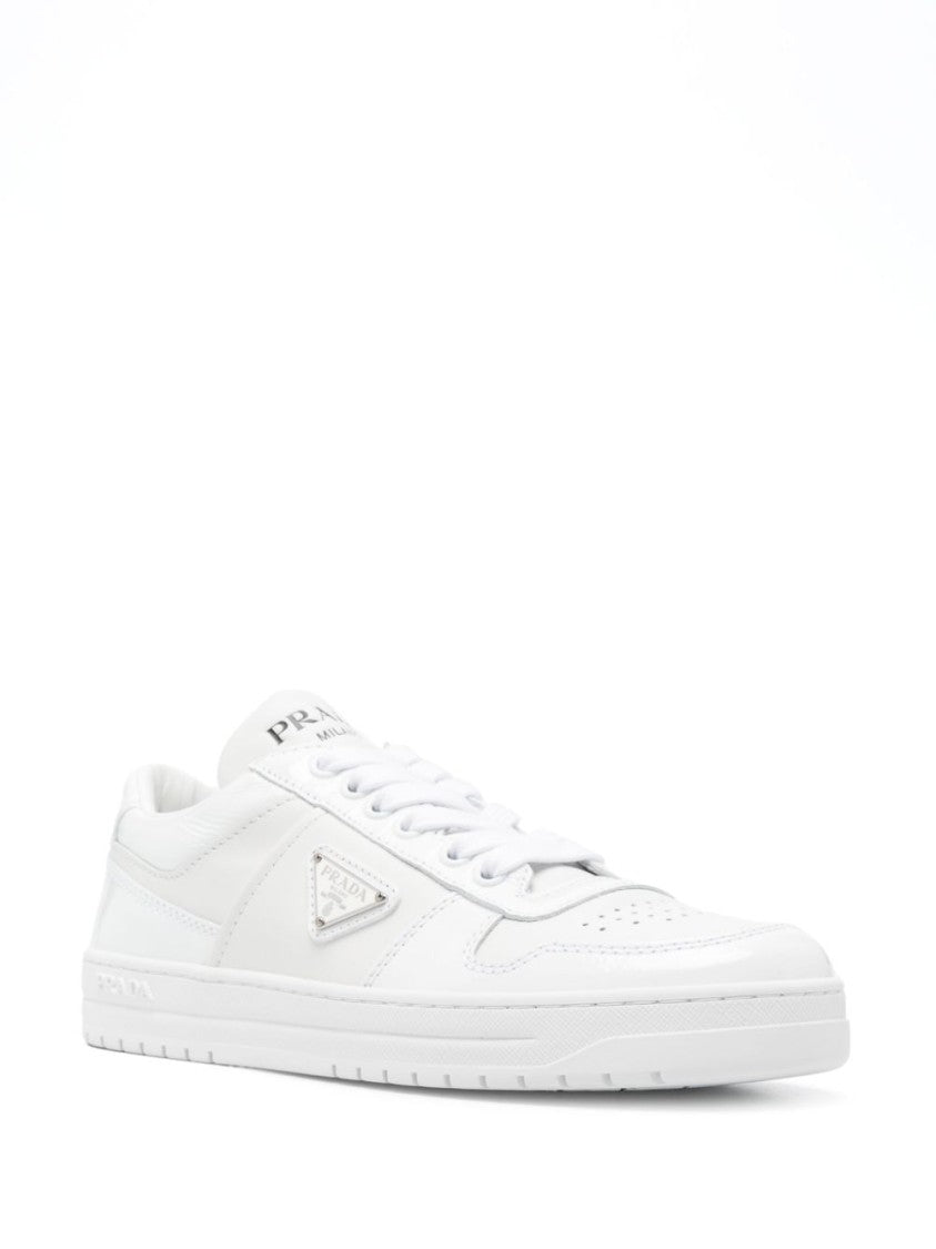 Prada Refined White Leather Downtown Sneakers