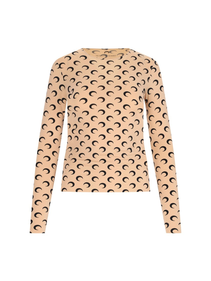 Marine Serre "Moon" Logo Top – Beige