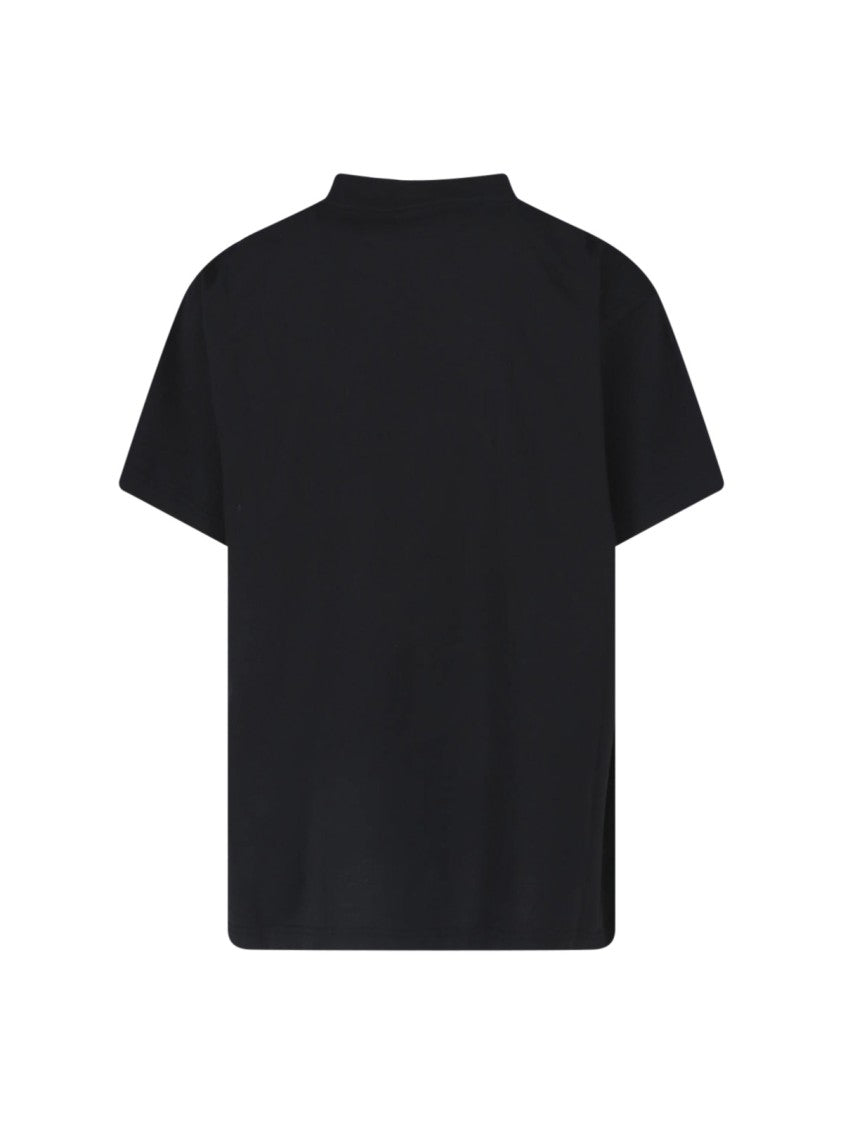 Balenciaga Short-Sleeve Black T-Shirt With Bold Graphic Print