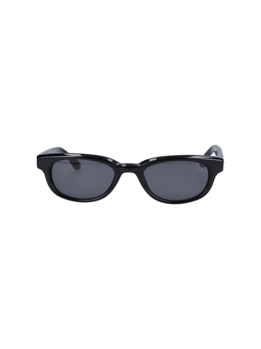 Chimi Black Lyra Rectangular Acetate Minimalist Sunglasses