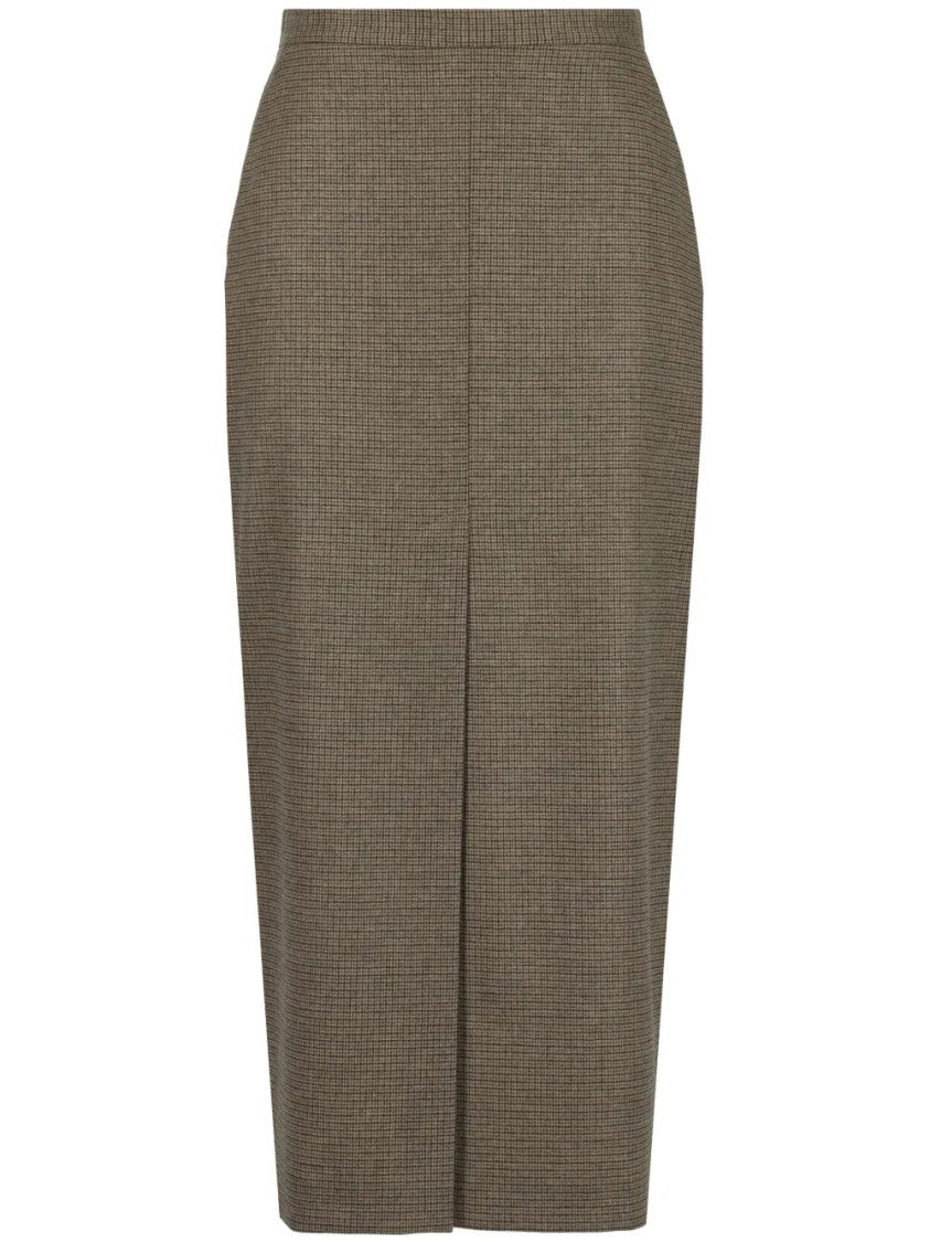 Pinko Tailored Midi Skirt With Subtle Check Pattern