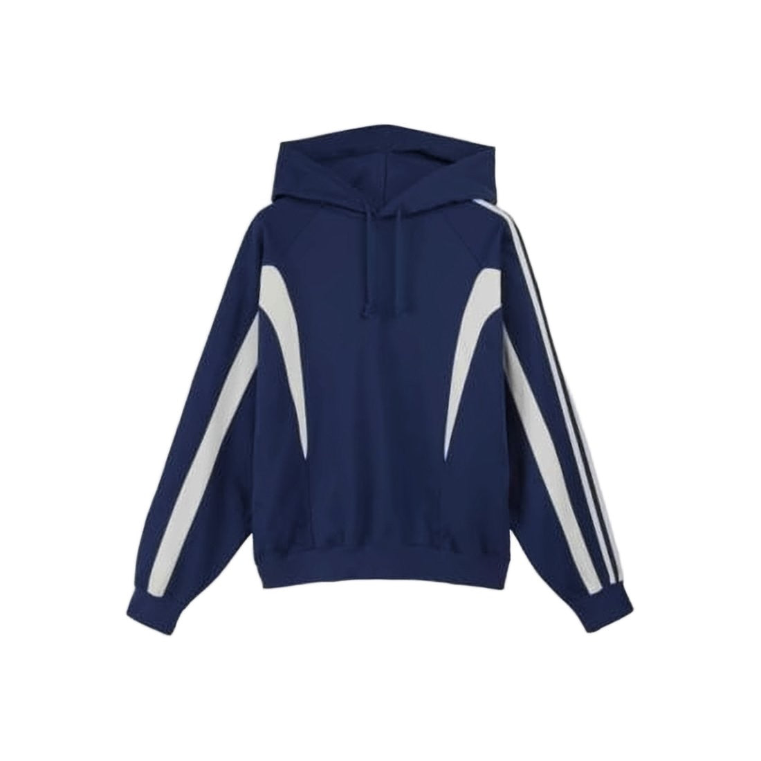 Y-3 Deep Blue Hoodie With Contrasting White Panels