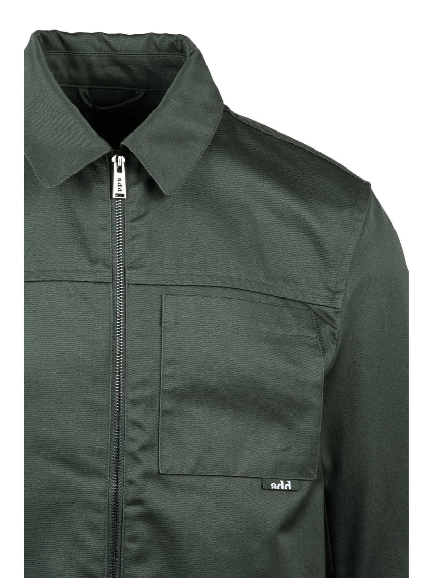 Add Green Cotton Canvas Zip-Up Jacket