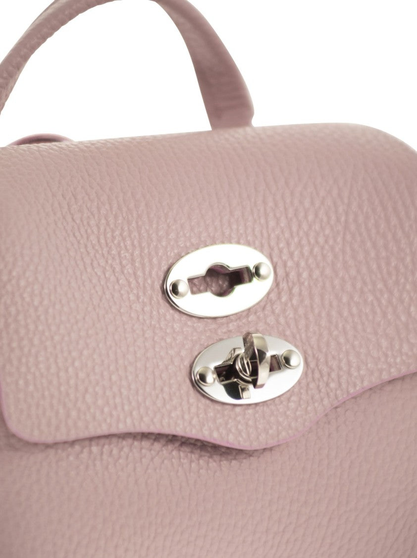 Zanellato Grained Leather Postina® Shoulder Bag With Metallic Accents