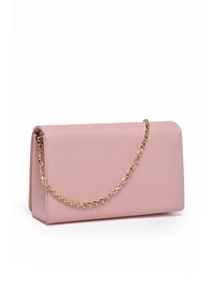 Love Moschino Pink Polyurethane Saffiano Crossbody Bag