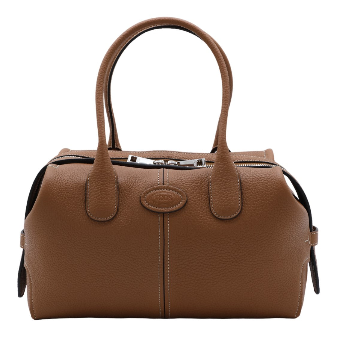 Tod's Rectangular Structured Handbag With Silver Hardware