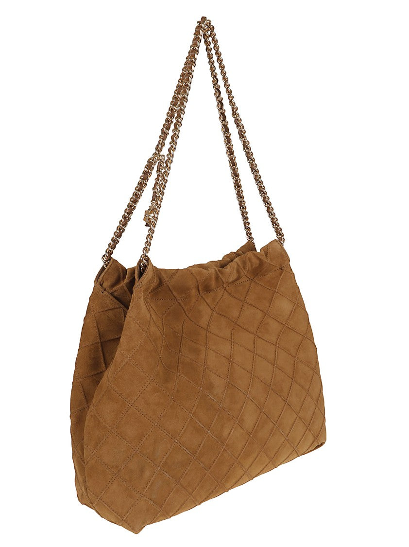 Tory Burch Quilted Suede Shoulder Bag