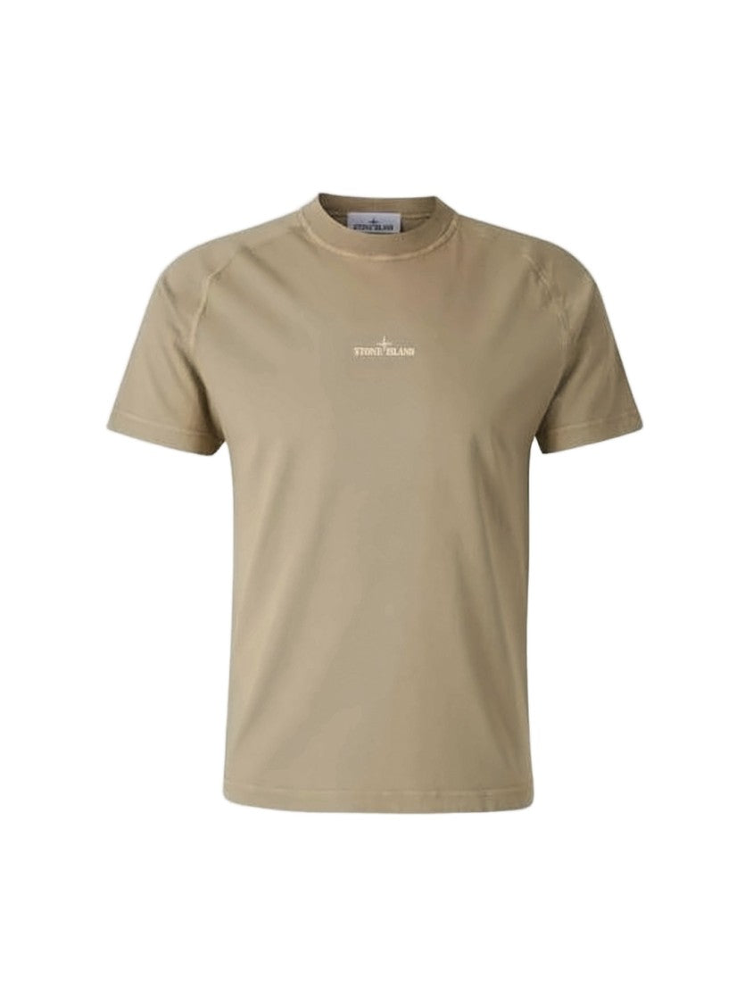 Stone Island Relaxed Fit Short-Sleeve T-Shirt With Distressed Emblem