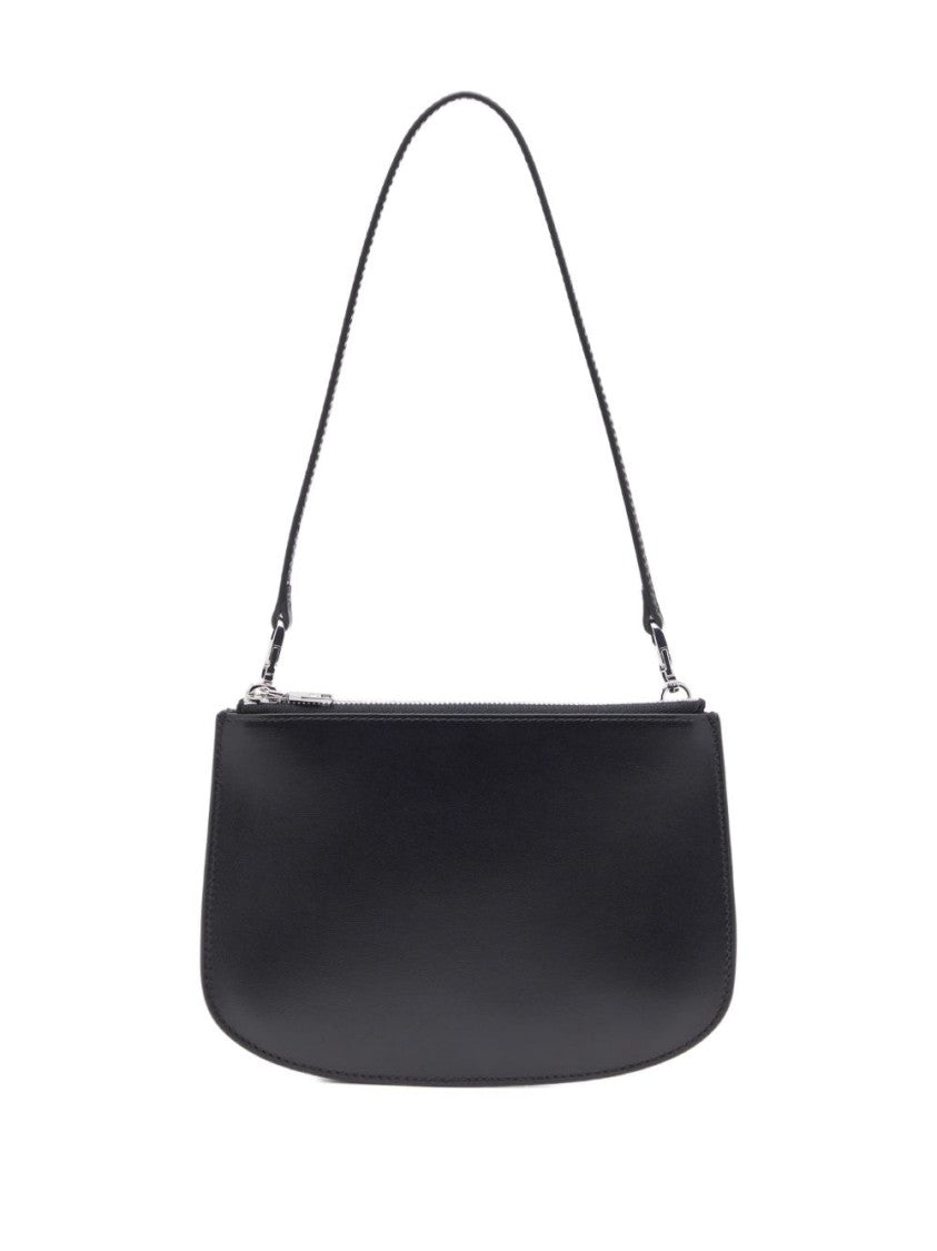 Diesel Smooth-Structured Black Shoulder Bag With Zip Closure