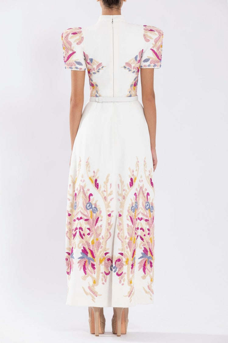 Saiid Kobeisy Crepe Dress With Abstract Beading