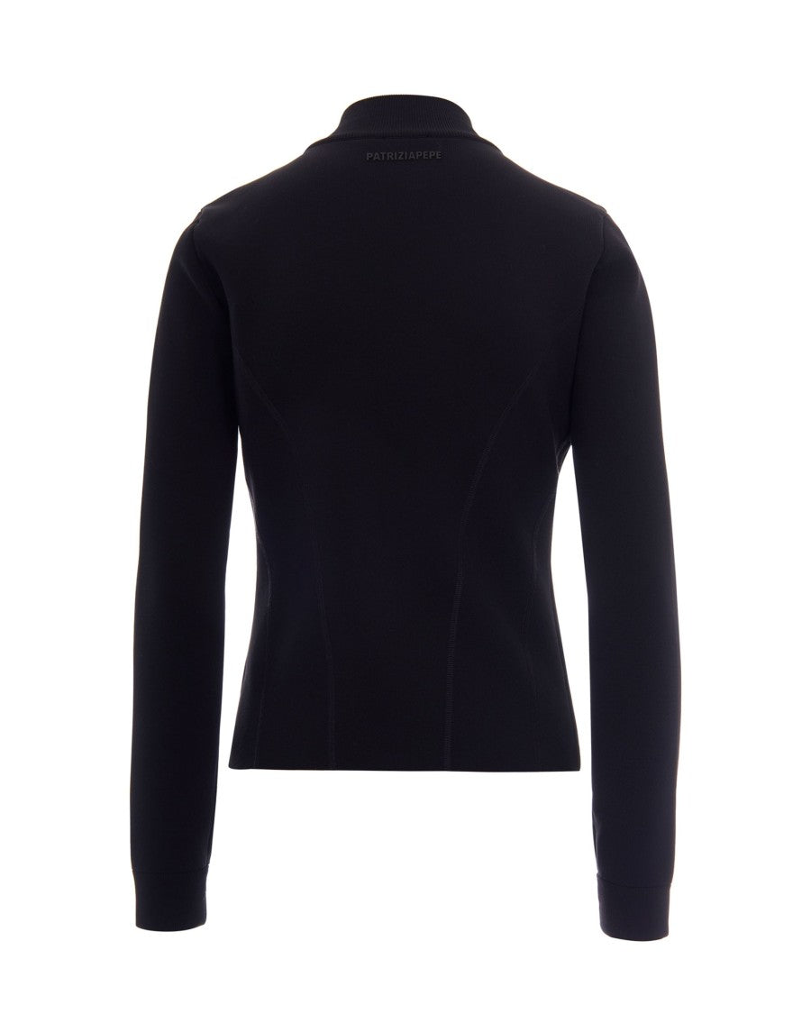 Patrizia Pepe Ultralight Quilted Jacket With Textured Knit Details