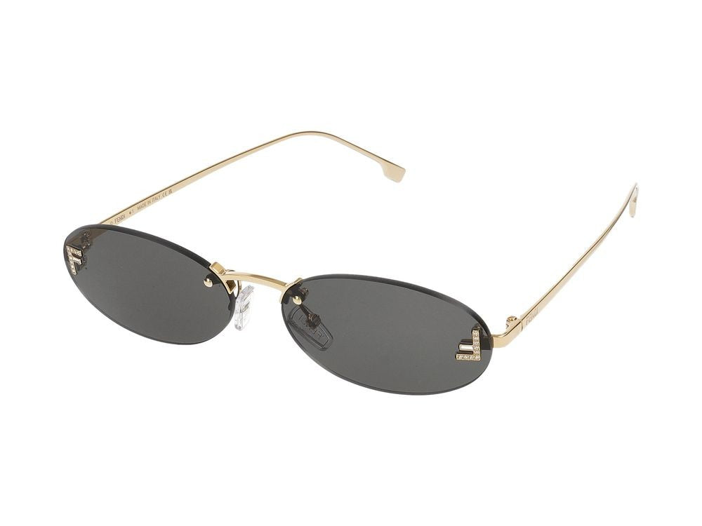 Maison Fendi Oval Rimless Sunglasses With Gold-Tone Accents