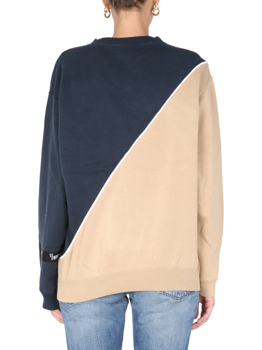 1/Off Crew Neck Sweatshirt With Color-Block Design