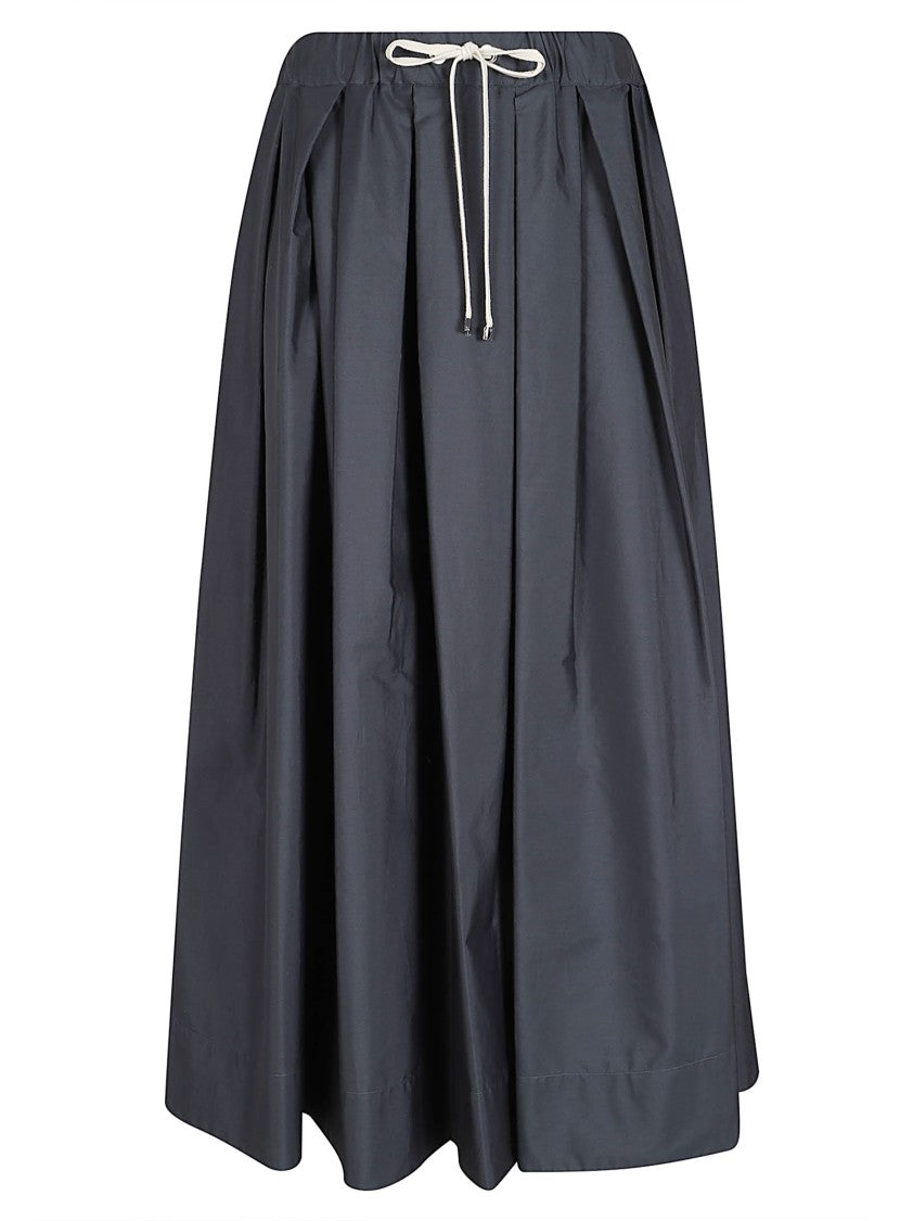 Max Mara Voluminous Pleated Midi Skirt With Gathered Waistband
