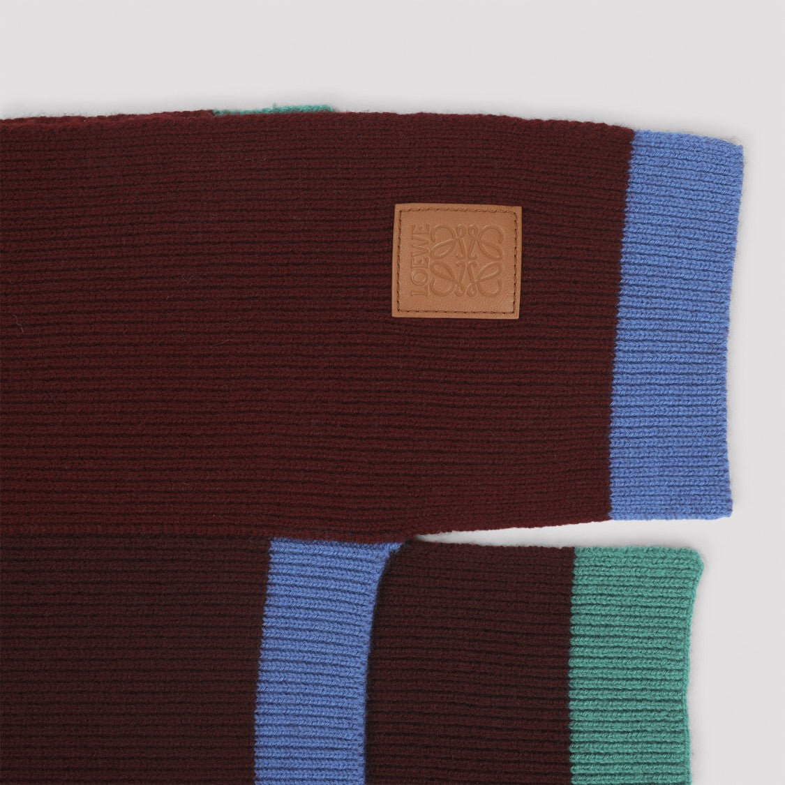 Loewe 30X178 Asymmetric Dark Red Wool Scarf