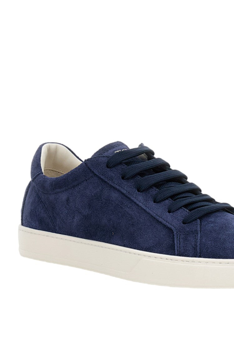Tod's Low-Top Sneakers With Calfskin Suede Upper And Contrast Rubber Sole