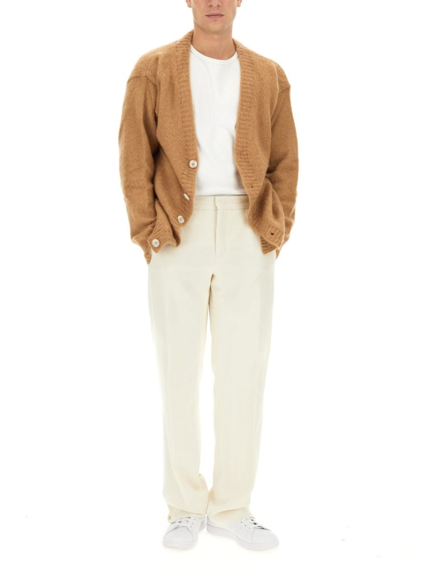 Family First V-Neck Cardigan With Textured Finish