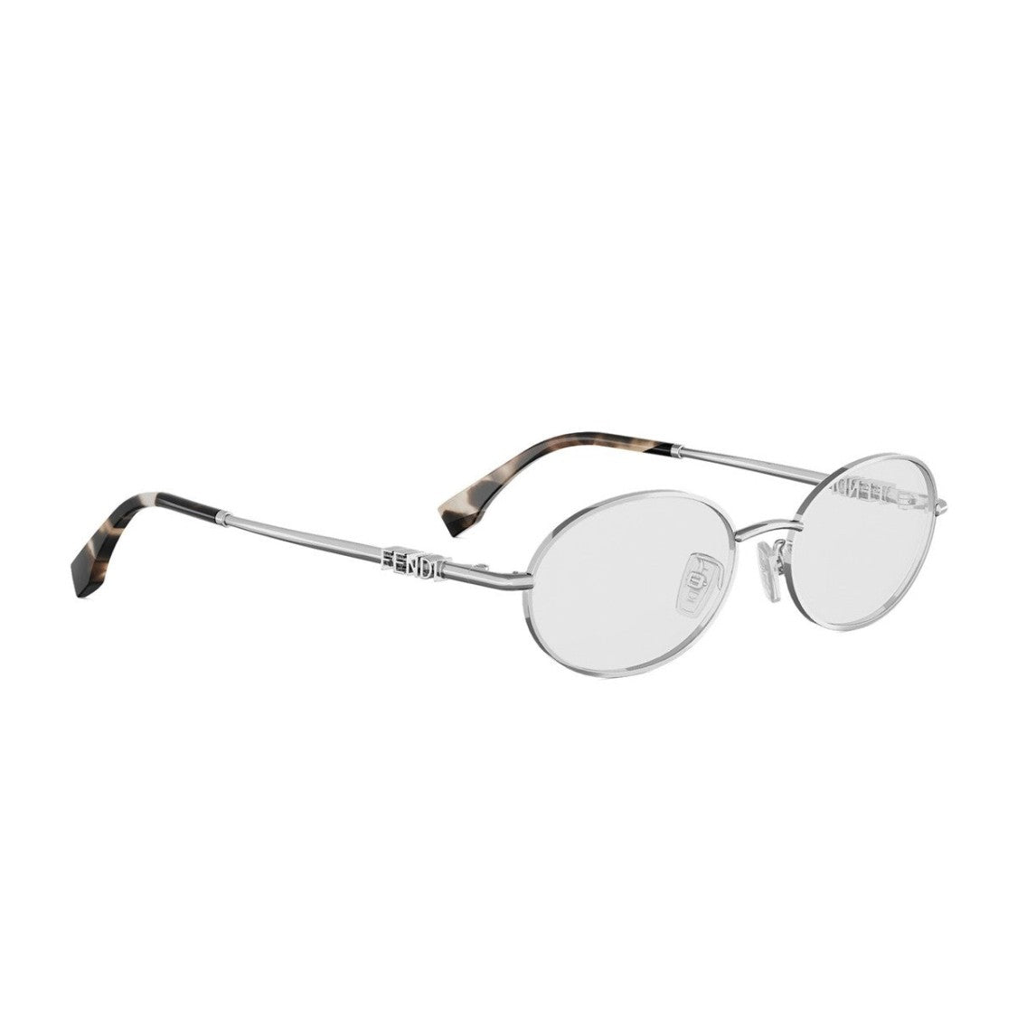 Fendi Silver Fendigraphy Metal Oval Sunglasses