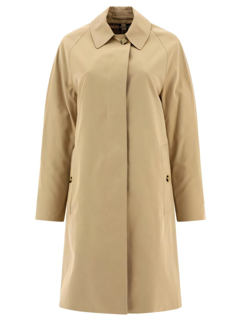 Burberry Straight Silhouette Cotton Coat With Classic Collar