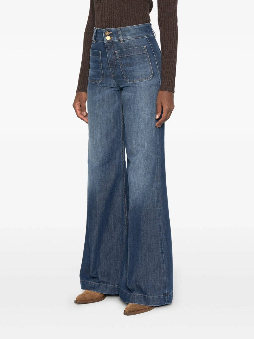 Seafarer Jane High-Waist Double-Button Wide-Leg Jeans