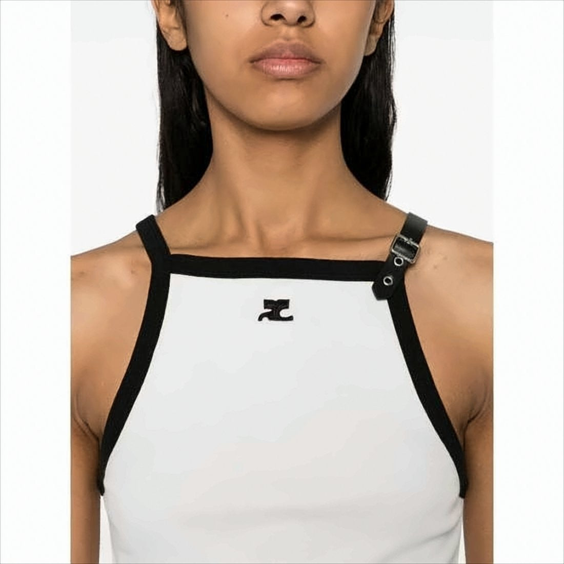 Courrèges Fitted Sleeveless Top With Contrasting Straps