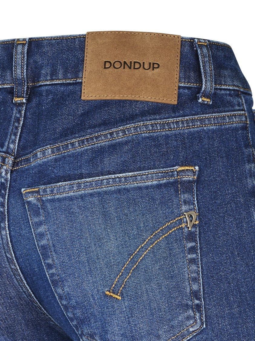 Dondup Medium Blue Skinny Fit Bootcut Trousers With Classic Five-Pocket Design