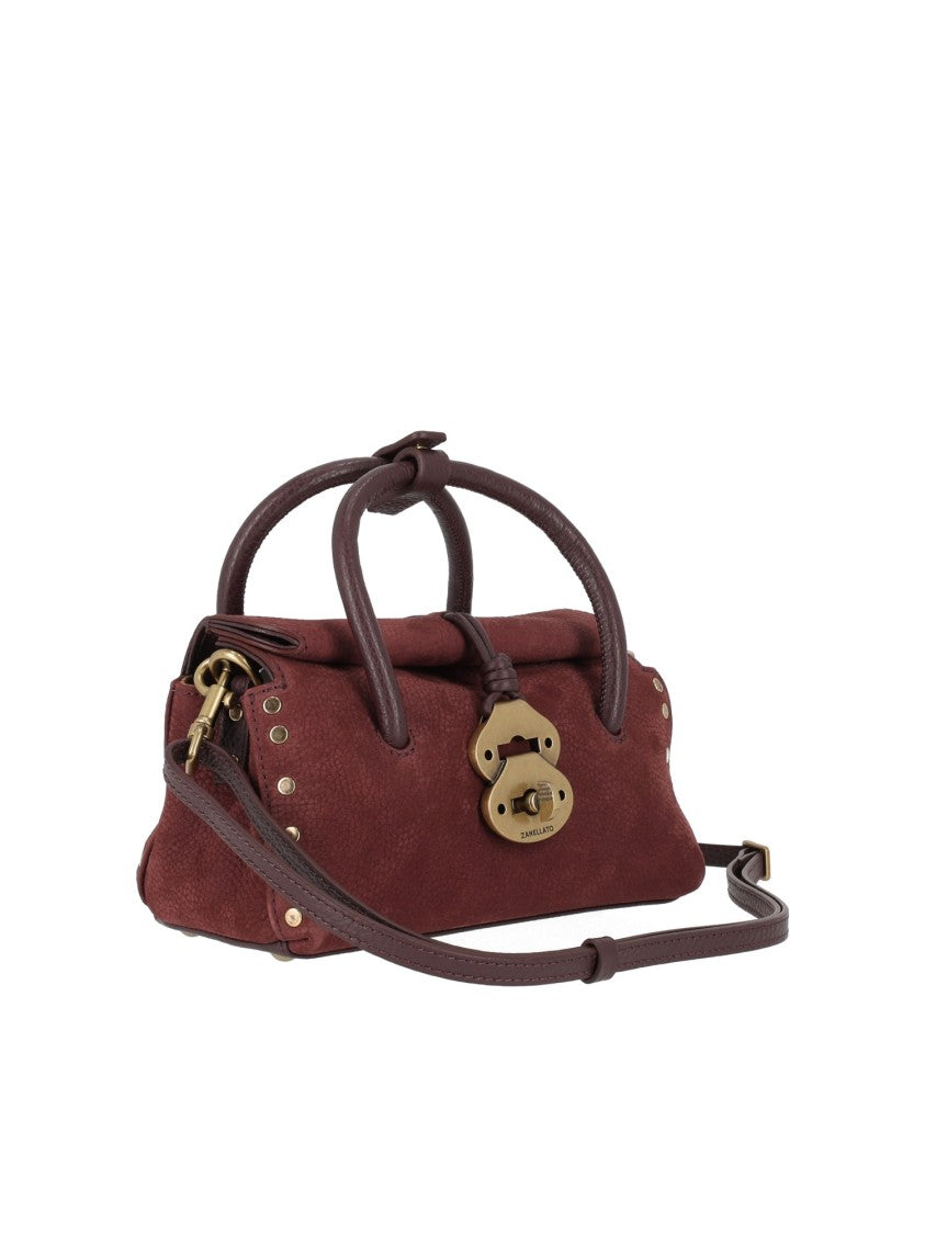 Zanellato Srl Burgundy Dotta Jones Nubuck Leather Shoulder Bag