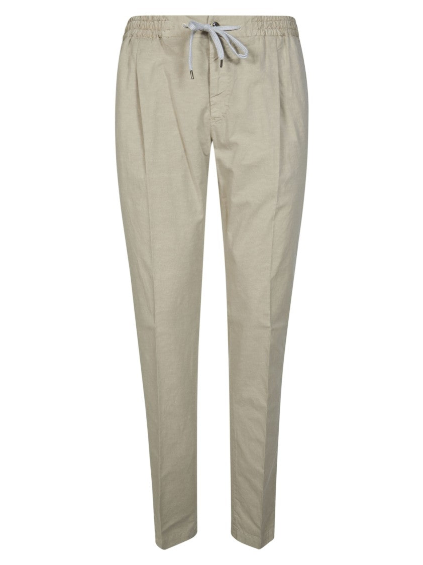 Pt01 Pleated Rear Zip Cotton-Blend Pants