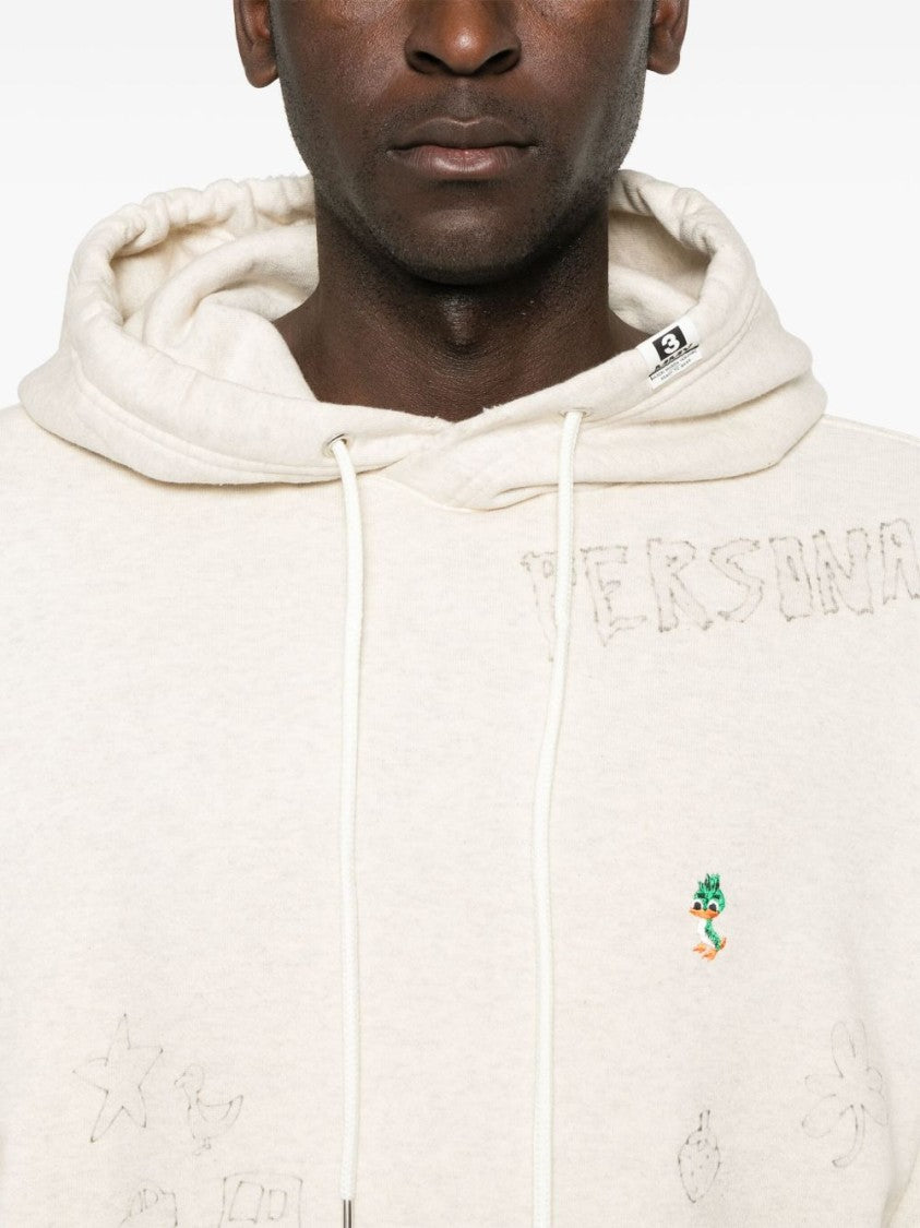 Maison Mihara Yasuhiro Hoodie With Drawstring Hood And Embroidered Detailing