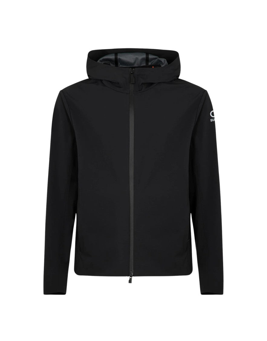 Suns Black Waterproof Breathable Tech Nylon Windbreaker