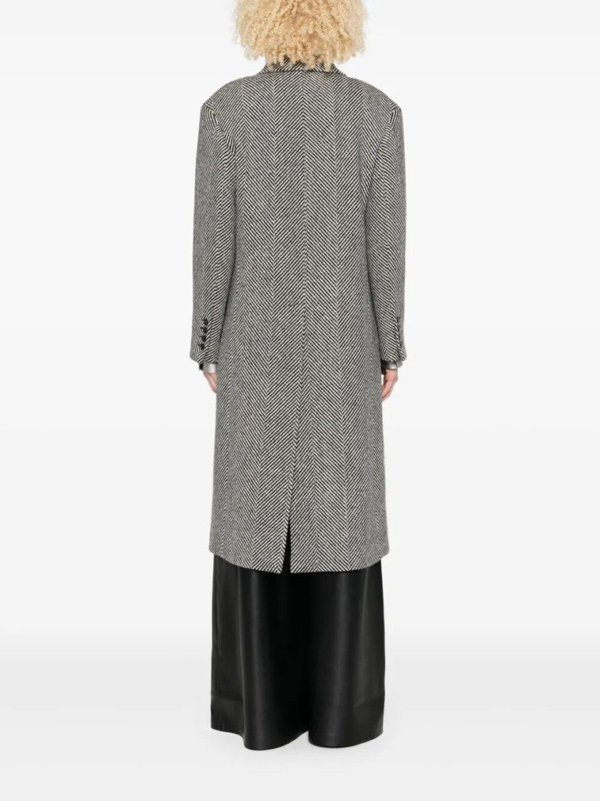 Ermanno Scervino Double-Breasted Herringbone Coat