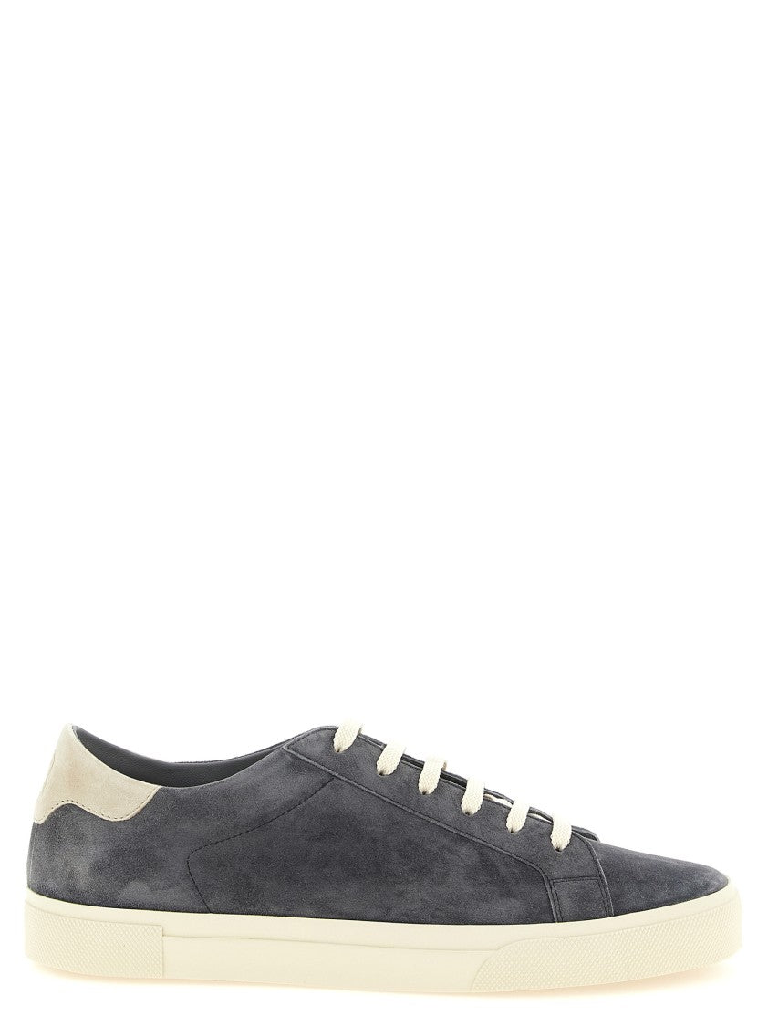 Brunello Cucinelli Soft Suede Sneakers With Embossed Logo