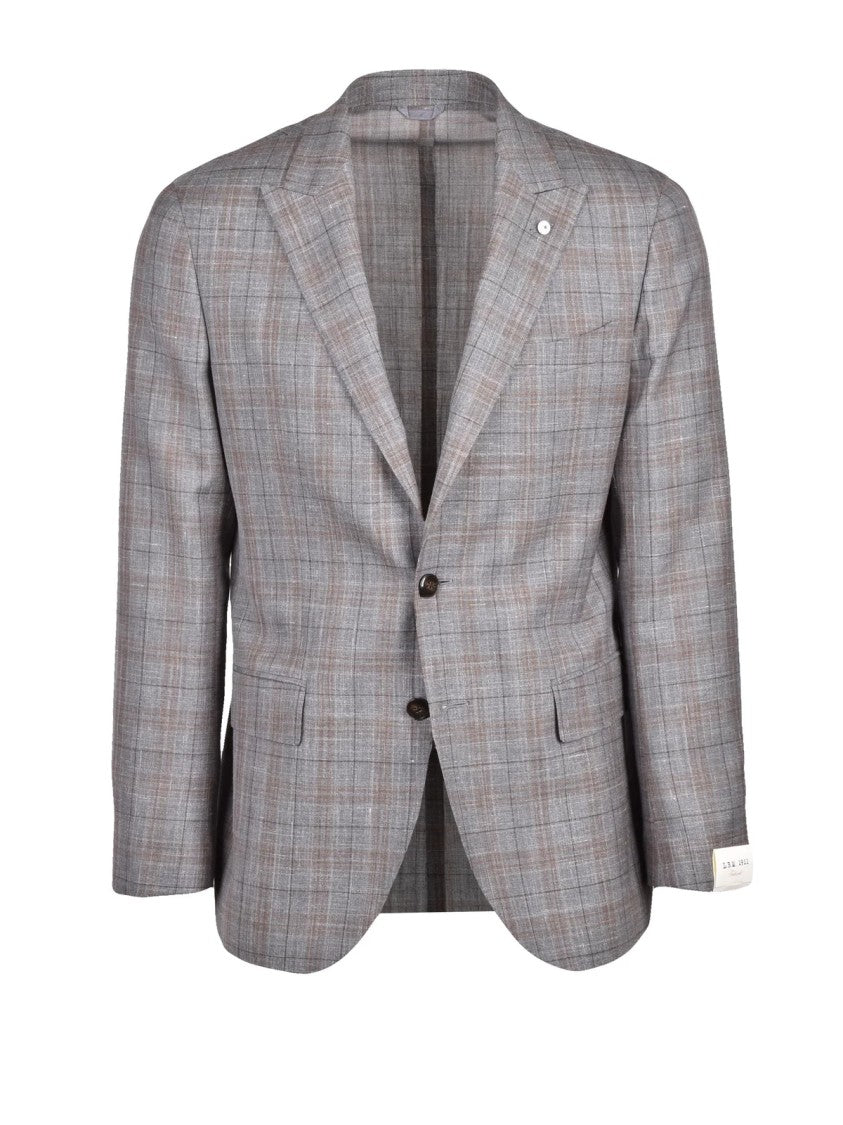 L.B.M. 1911 Jacket Wool Silk Linen - Grey/Brown