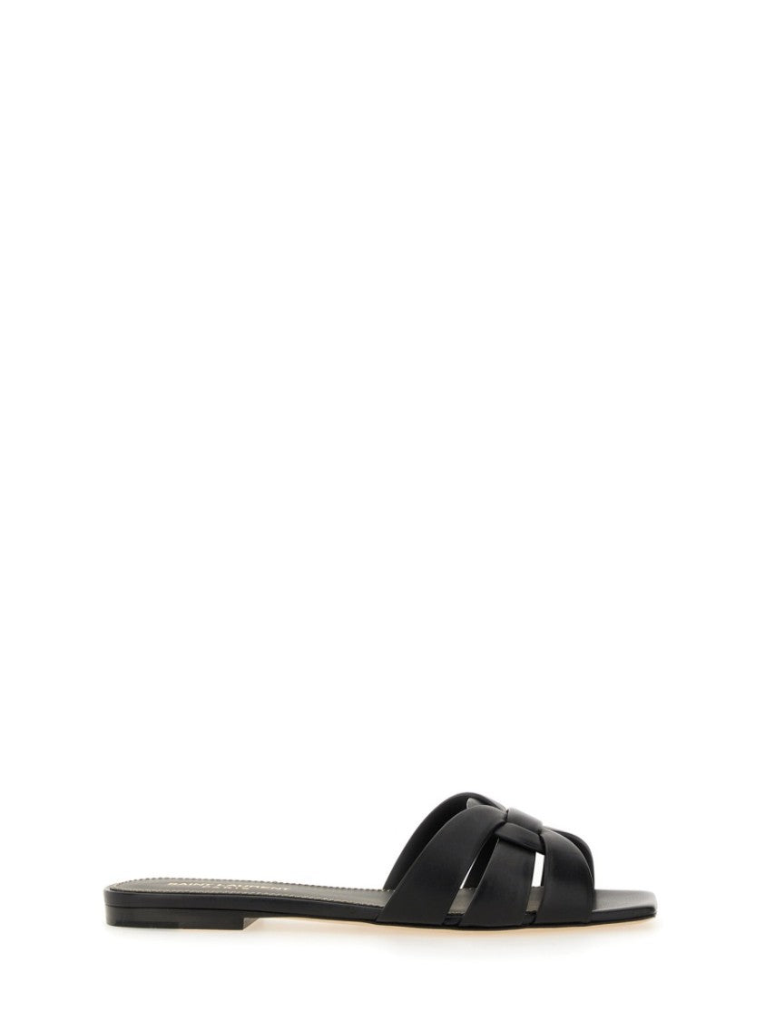 Saint Laurent Tribute Woven Leather Mules