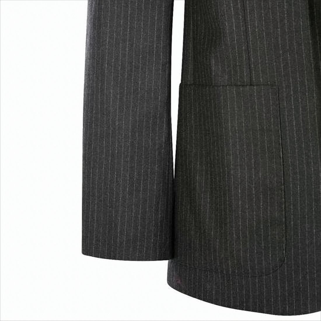 Ami Pinstripe Tailored Suit Jacket With Classic Notch Lapel