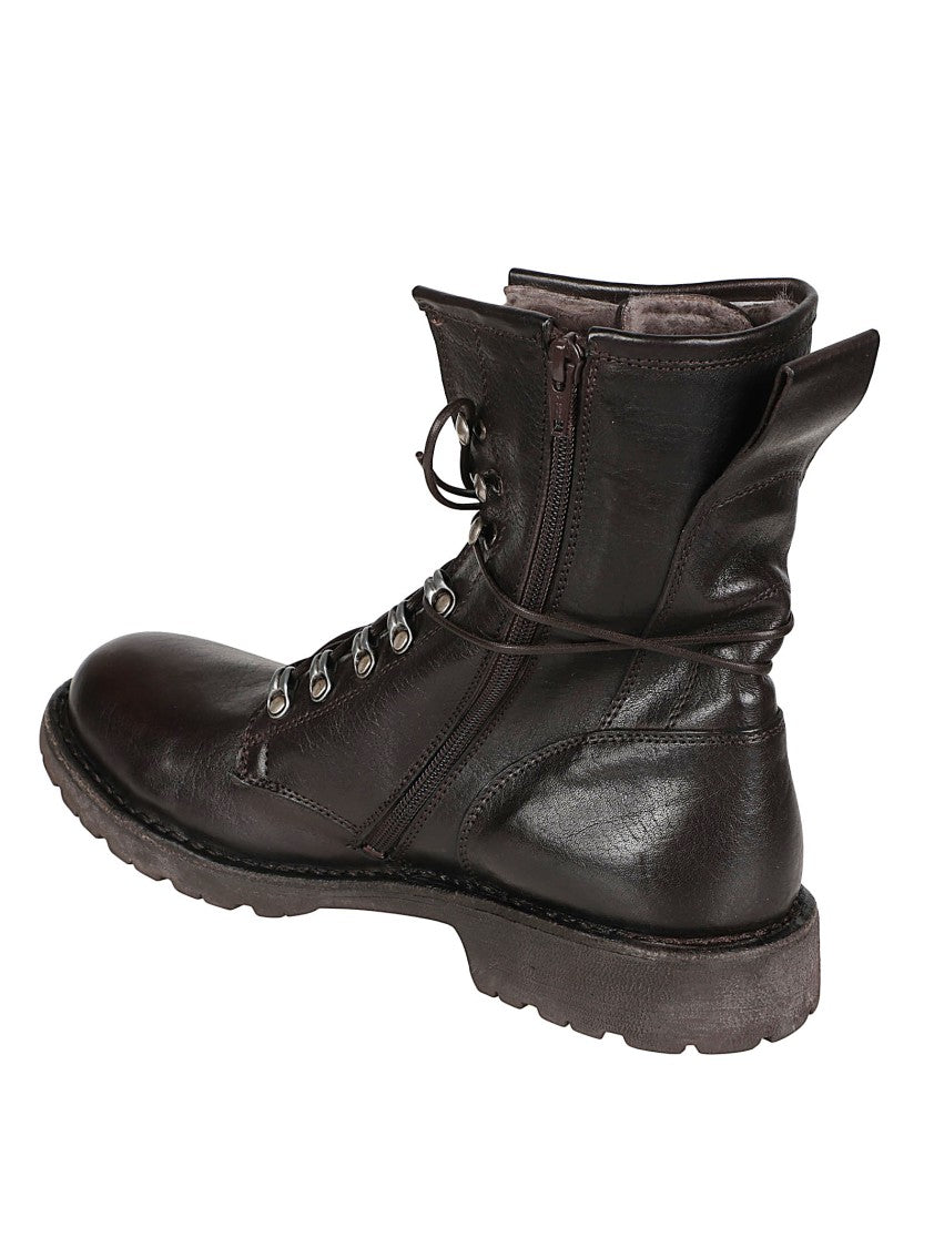 Moma Smooth Calf Leather Low Boots With Rugged Sole