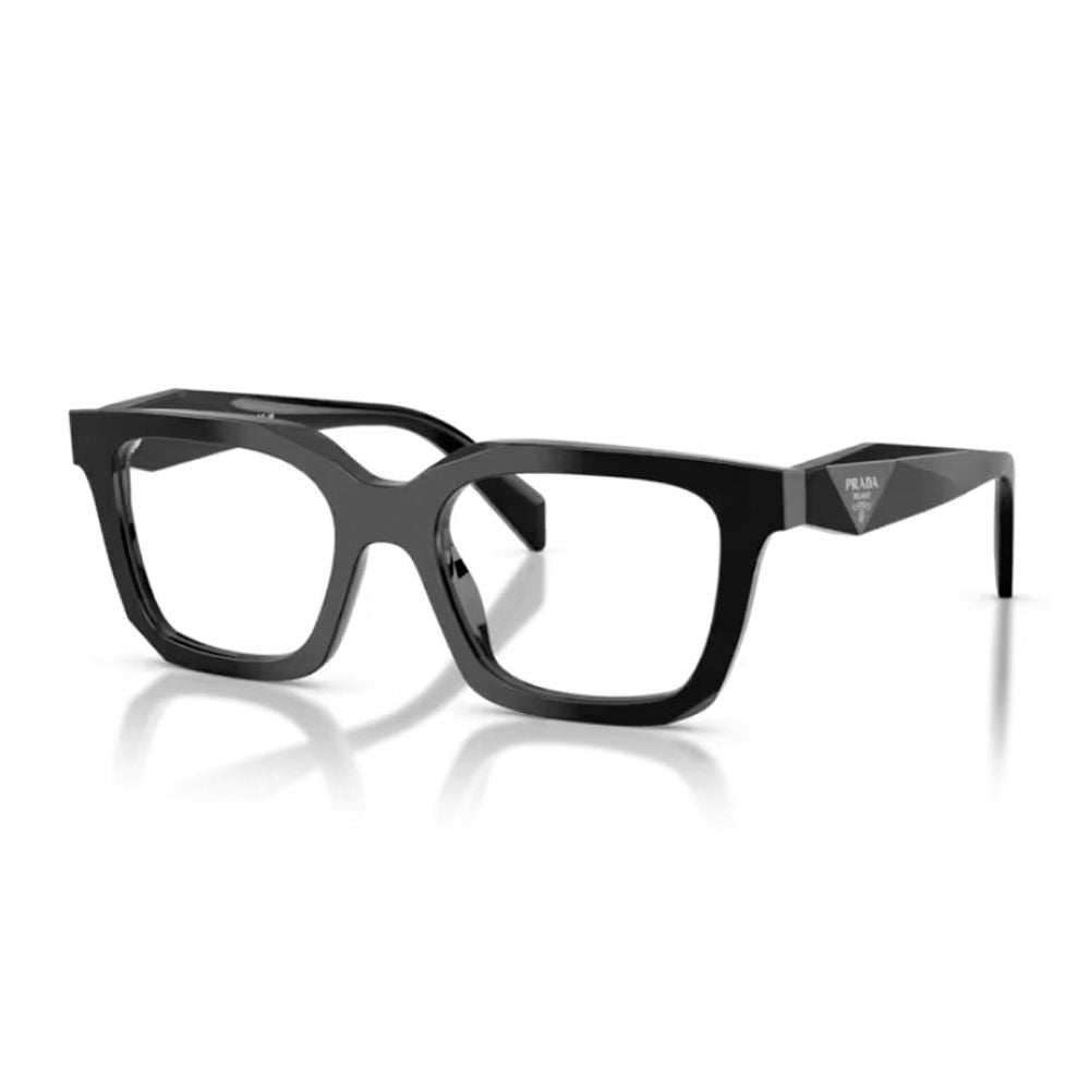 Prada Pr C08v Glossy Black Acetate Square Optical Frame