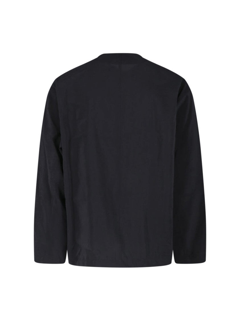 Lemaire Black Silk Blend Round Neck Shirt