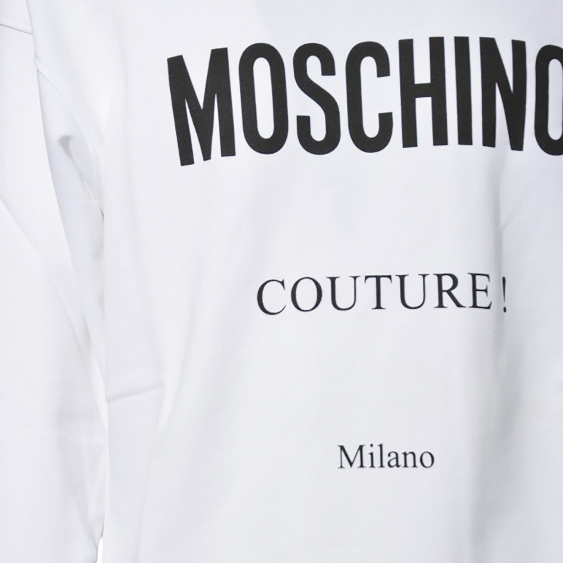 Moschino White Cotton Crewneck Sweatshirt With Logo Print