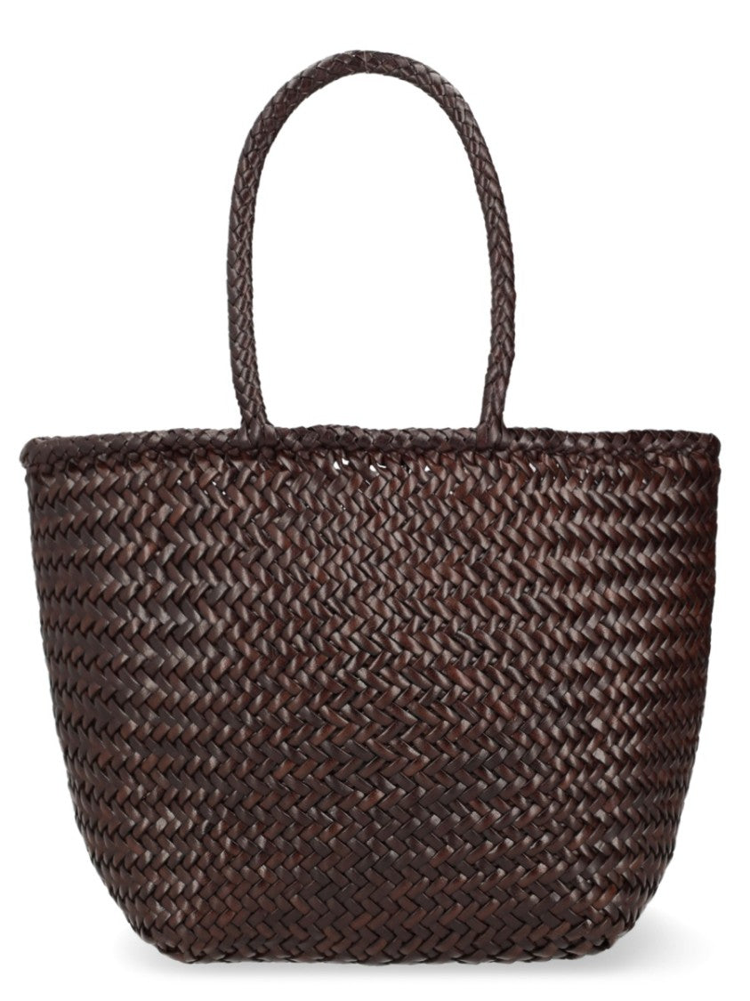Dragon Diffusion Basket-Style Handbag In Rich Dark Brown Leather