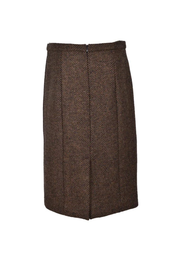 Red Valentino Midi Skirt Wool Polyamide - Brown