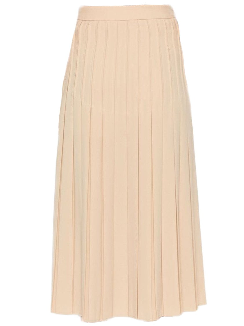 Max Mara Pleated Midi Skirt With Smooth Waistband
