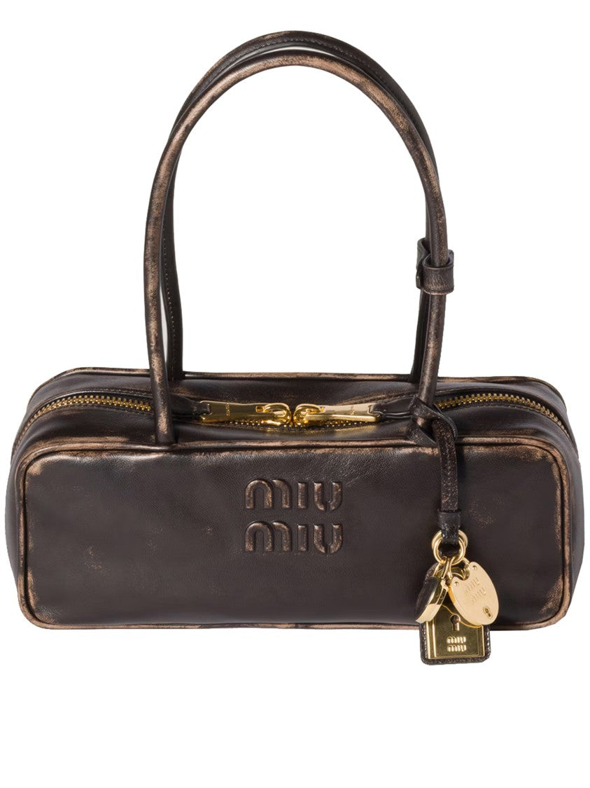 Miu Miu Brown Beau Nappa Leather Handbag