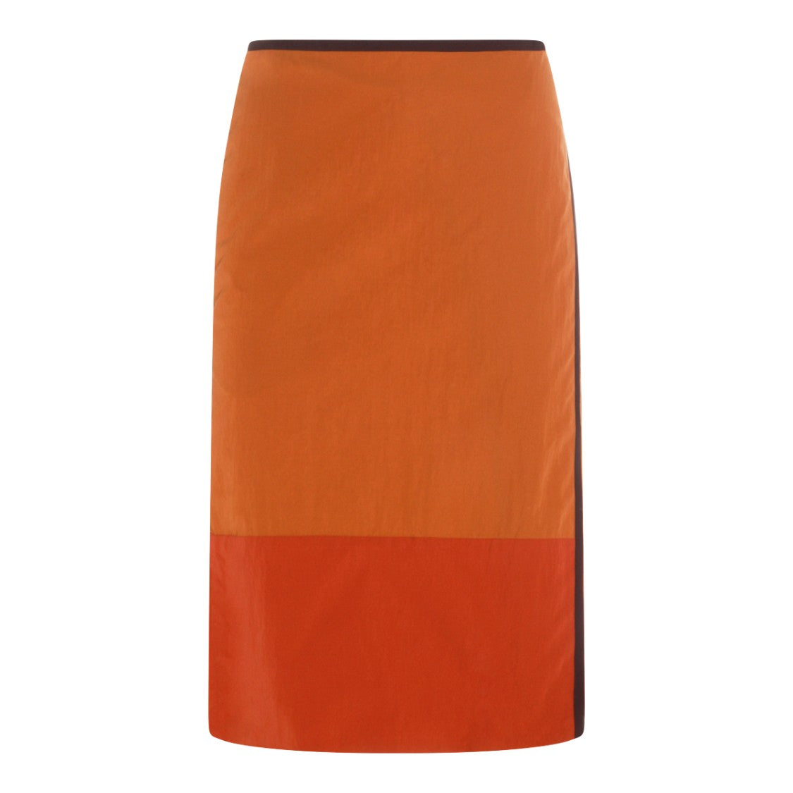 Saint Laurent Knee-Length Color-Block Midi Skirt