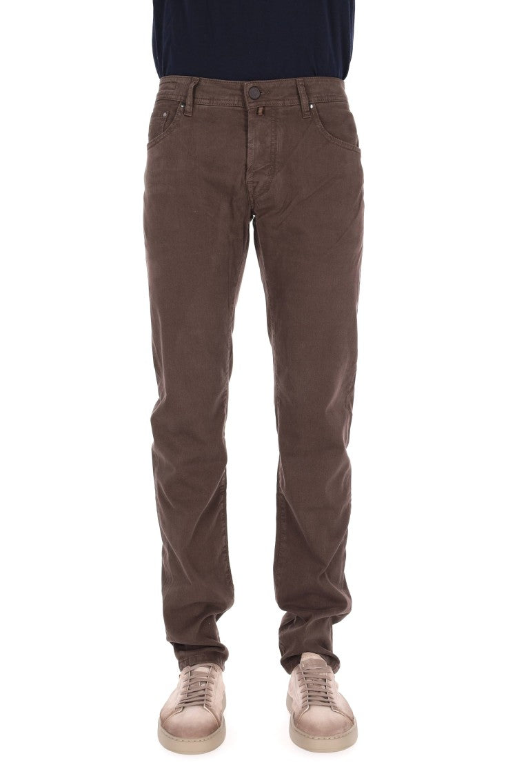 Jacob Cohen Scott Fit Peach Hand Cotton 5-Pocket Trousers