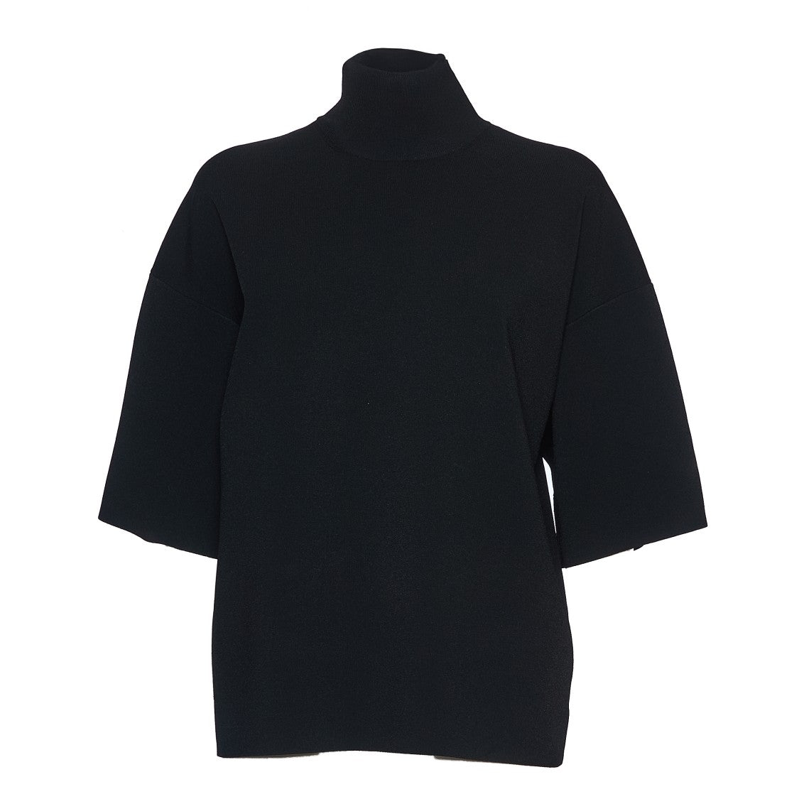 Theory High Neck Black Sweater With Oversized Silhouette
