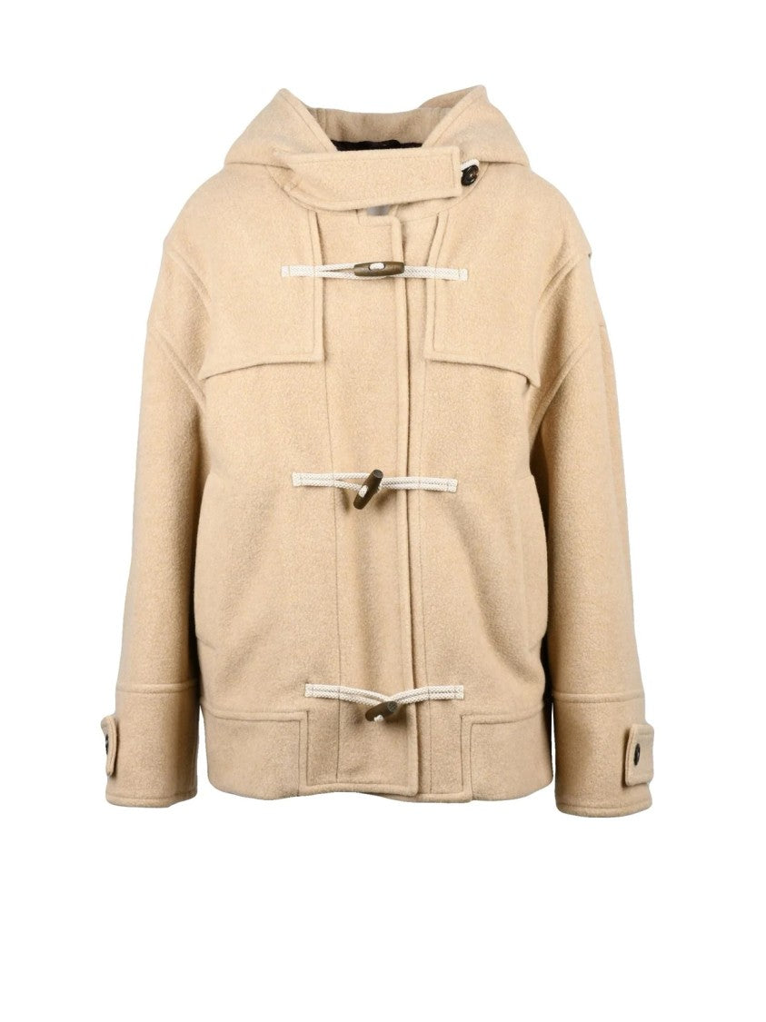 Circolo 1901 Beige Virgin Wool-Cashmere Montgomery Coat