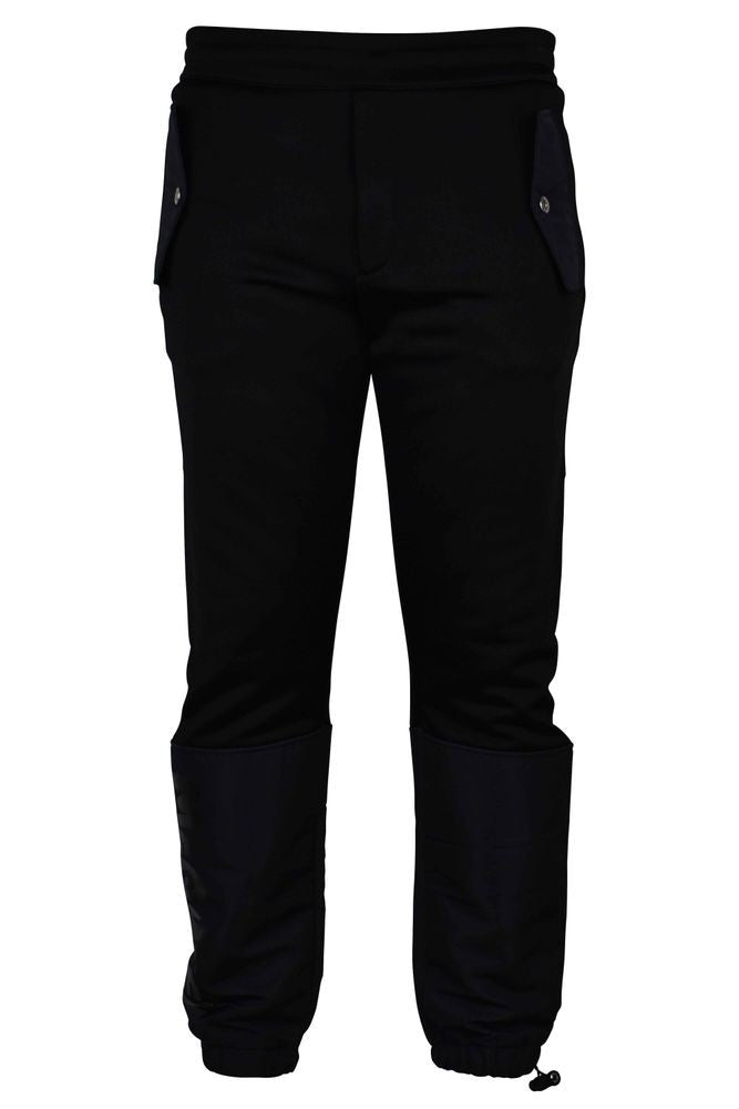 Alexander Mcqueen Black Viscose Jogging Pants With Polyamide Inserts