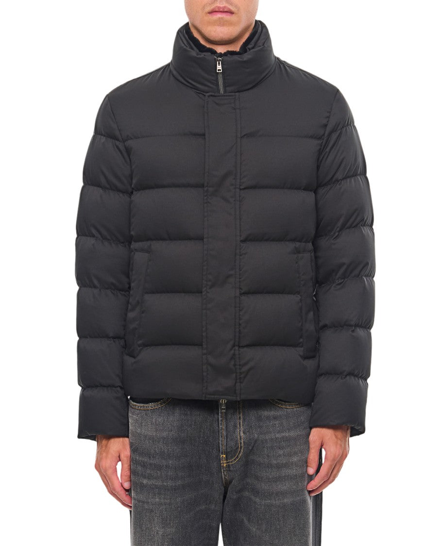 Herno Puffer Bomber Jacket With High Collar